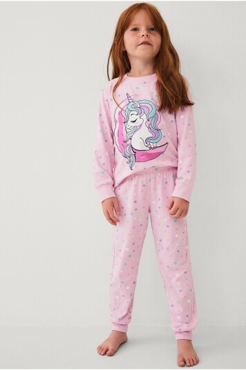 Ellos Collection - Pysjsett i bomullsjersey - Rosa