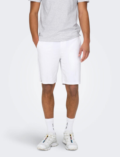 ONLY & SONS Onsmark 0011 Cotton Linen Shorts Noos - White - XS ONLY & SONS Onsmark 0011 Cotton Linen Shorts Noos - White - XS