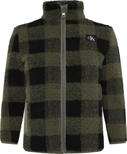 Calvin Klein Ck Sherpa Fleece Jacket - DUSTY OLIVE - 128