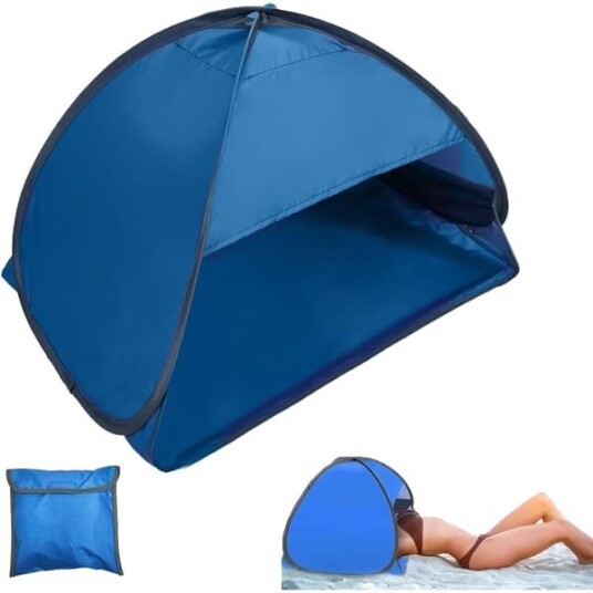 Ukjent merke strandtelt Pop Up strandtelt Mini Hovedtelt for Baby og Hund Vanntett UV beskyttelse Blå 70 x 50 x 45 cm