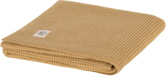 LÄSSIG Babyteppe strikket nupper kamel 80 x 100 cm