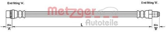 Bremseslange METZGER 4110263 Bremseslange METZGER 4110263