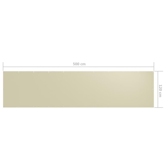 vidaXL Balkongskjerm kremhvit 120x500 cm oxfordstoff vidaXL Balkongskjerm kremhvit 120x500 cm oxfordstoff