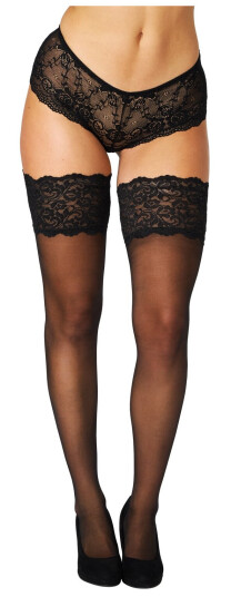 Nortie Merian Selvsittende Strømper med Bred Blondekant - L/XL Nortie Merian Selvsittende Strømper med Bred Blondekant - L/XL