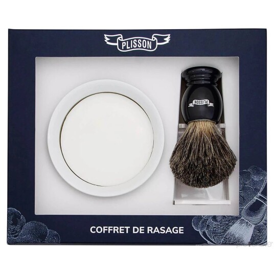 Plisson Starter Kit, Russian Grey Badger & Shaving Bowl W/Soap Sort Plisson Starter Kit, Russian Grey Badger & Shaving Bowl W/Soap Sort