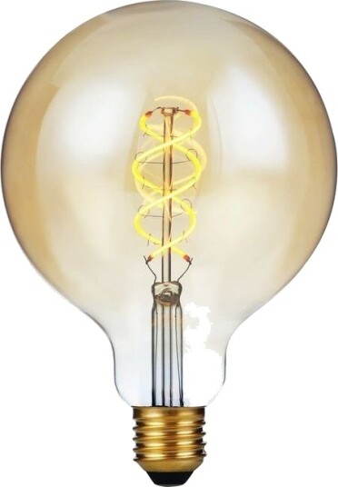 Spl E27 5W 3 trinns dimbar LED pære G125 Filament Flex 2200K gullglass Dimbar : Dimbar Kulør : Ekstra varm Spl E27 5W 3 trinns dimbar LED pære G125 Filament Flex 2200K gullglass Dimbar : Dimbar Kulør : Ekstra varm