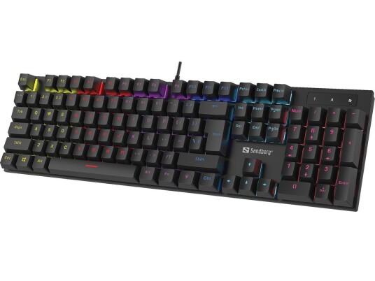 Sandberg Mekanisk Gamer Tastatur Nordisk med RGB-bakgrunnsbelysning Svart Sandberg Mekanisk Gamer Tastatur Nordisk med RGB-bakgrunnsbelysning Svart