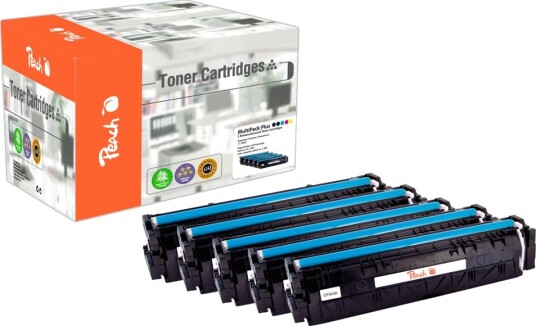 Peach-tonerkassetter som passer HP 203A Lasertoner multipakke Plus CF540-3A, 5-pack