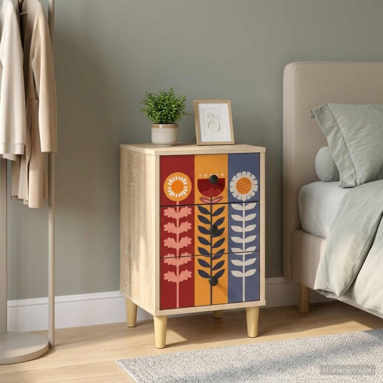 vidaXL Nattbordskap ESSEN Sonoma eik 36 x 33 x 60 cm Konstruert tre