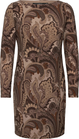 Lauren Ralph Lauren Str Classic Jersey-Knit Dress - Brown - 34
