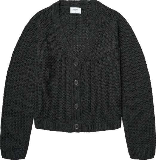 Grunt Cardigan Strikk GrHoars Dark Grey Melange Grunt 10 år (140) Cardigan Grå Svart