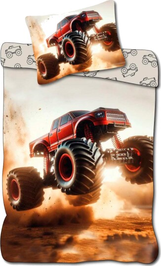 Licens Monstertruck sengetøy 100% bomull Barnesengetøy 140x200 cm