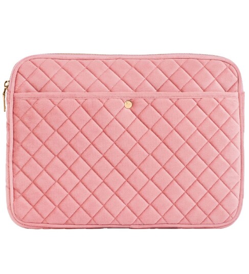 Fan Palm Rose Quilted Velvet Laptop Sleeve