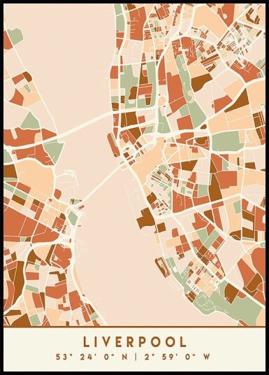 Black Maps Earth Tones 40 Poster Plakat / 50x70cm