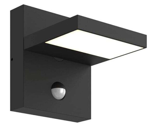 Lucande Utendørs LED-vegglampe Silvan, mørk grå, sensor