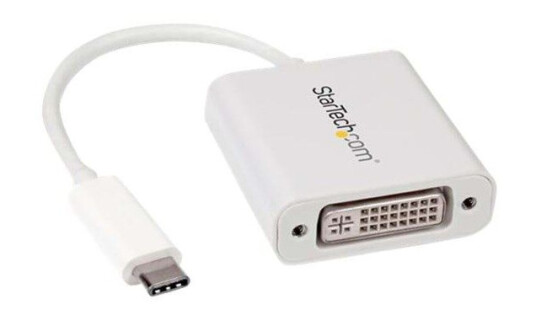 StarTech USB-C til DVI Adapter 1920x1200 Hvit - Ekstern Videoadapter