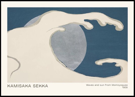 Waves and Sun from Momoyogusa 1909 Kamisaka Sekka Plakat Plakat / 40x50cm