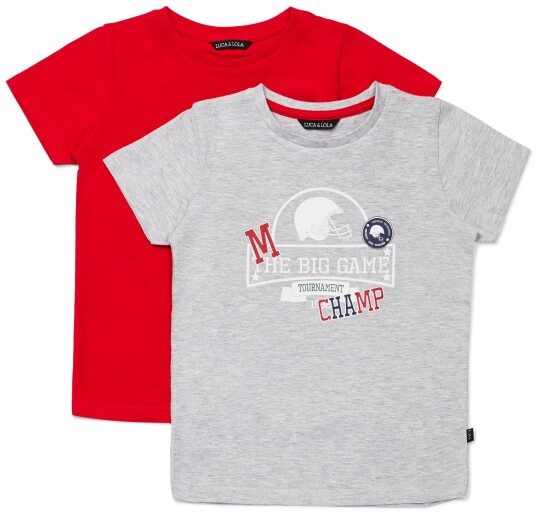 Luca &  Lola San Marino T-Shirt 2-pack Grey/Red 146-152