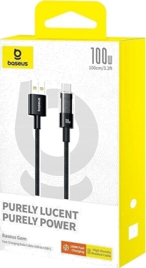 Usb-A Til Usb-C-Kabel Baseus Gem 100W 5A 1 M Svart P10373002111-00