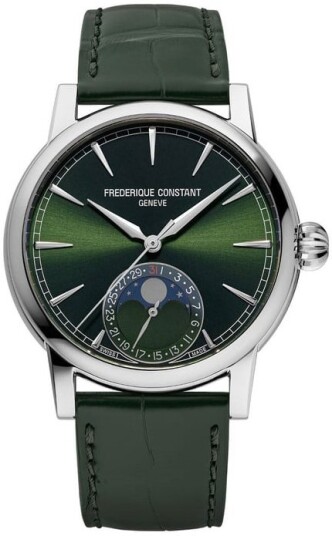 Frederique Constant Herreklokke FC 716GR3H6 Manufacture Grønn/Lær Frederique Constant Herreklokke FC 716GR3H6 Manufacture Grønn/Lær