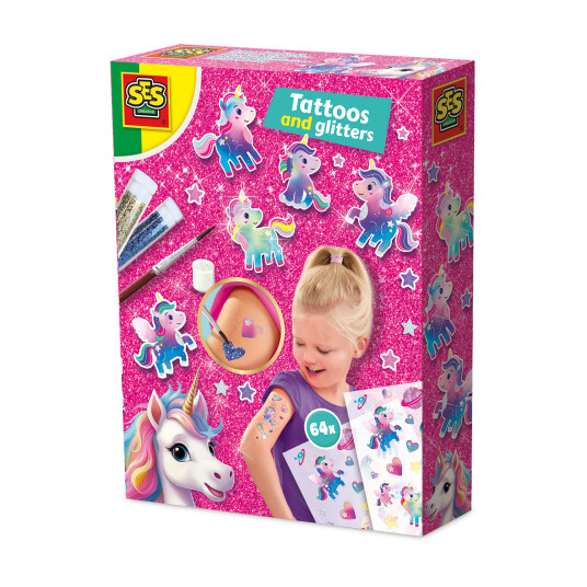 SES Creative Tatoveringer Og Glitter Enhjørning SES Creative Tatoveringer Og Glitter Enhjørning