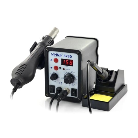 Yihua 878D loddeog varmluftstasjon 700 W 2-i-1
