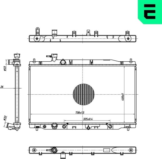 ERA 673513 Radiator, motorkjøling ERA 673513 Radiator, motorkjøling