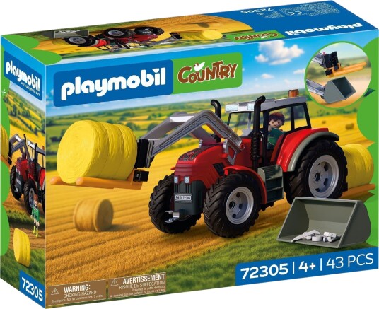 Playmobil Country 72305 Stor Traktor Med Høyballer Byggesett 4+ År 43 Deler
