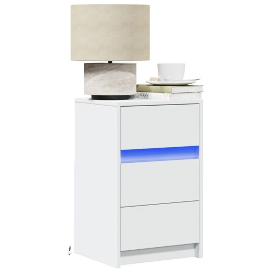  Nattbord med LED hvit konstruert tre 852012
