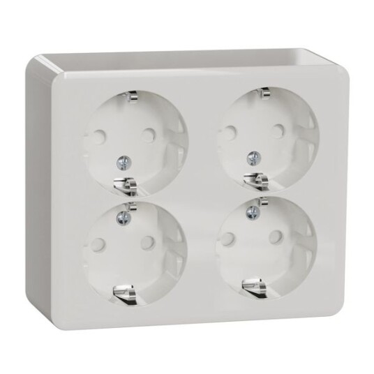 Schneider Electric Exxact Stikkontakt 4-veis, utenpåliggende Hurtigkobling Schneider Electric Exxact Stikkontakt 4-veis, utenpåliggende Hurtigkobling