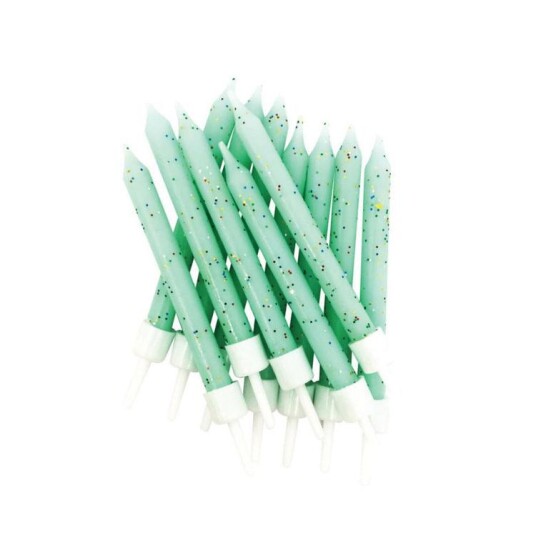 Kakelys Glitter Mintgrønn Pk/12 