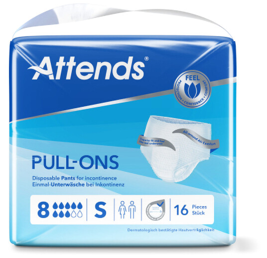 Attends Pull-ons 8 buksebleie, Small, 16 stk.