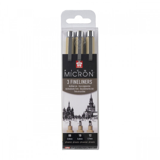 Sakura Pigma Micron Fineliner 3-sett Broad