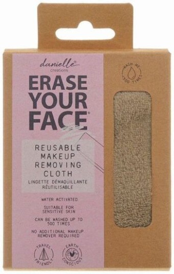 Danielle Creations Erase Your Face Gjenbrukbar Sminkefjerningsklut Grå Fra