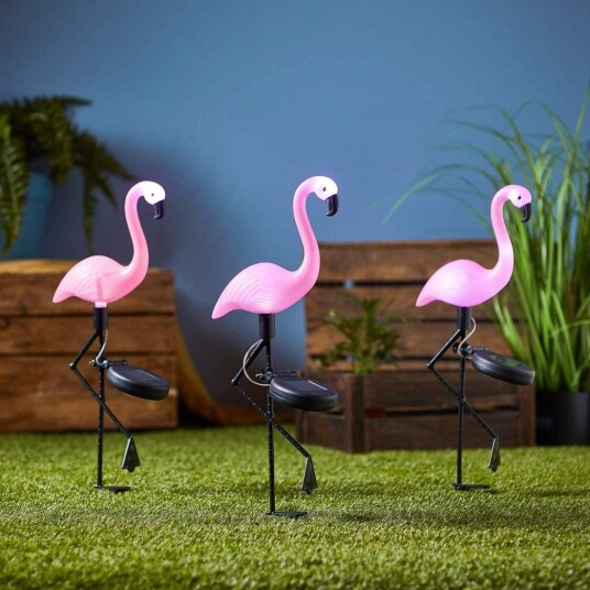 Solcelledrevne hagelamper - Flamingo - 3 stk Solcelledrevne hagelamper - Flamingo - 3 stk