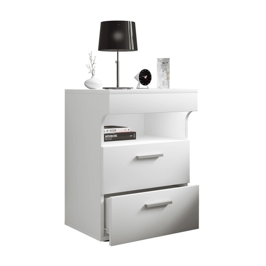 SlepalL nattbord 2 skuffr 1 hylle hvit.