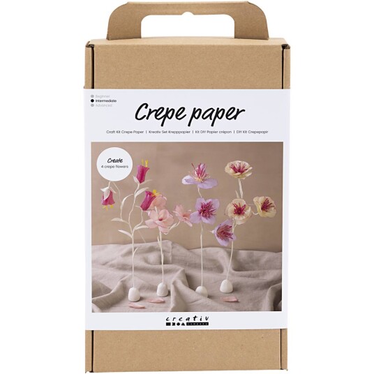 Craft Kit Crepe Paper Flower Pastel colours 977666