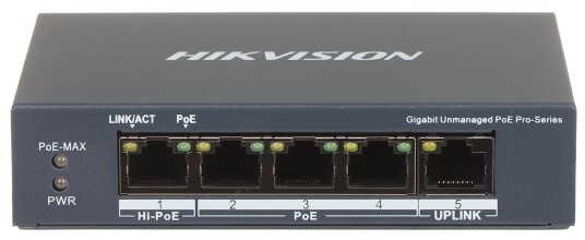 Hikvision Pro Series Ds-3E0505hp-E - Switch - Ikke-Styrt - 3 X 10/100/1000 (Poe) + 1 X 10/100/1000 (Hi-Poe) + 1 X 10/100/1000 - Stasjonær - High Poe / Poe (60 W) Hikvision Pro Series Ds-3E0505hp-E - Switch - Ikke-Styrt - 3 X 10/100/1000 (Poe) + 1 X 10/100/1000 (Hi-Poe) + 1 X 10/100/1000 - Stasjonær - High Poe / Poe (60 W)