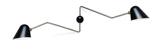 TATO Beghina Dobbelt Vegglampe Sort & Messing