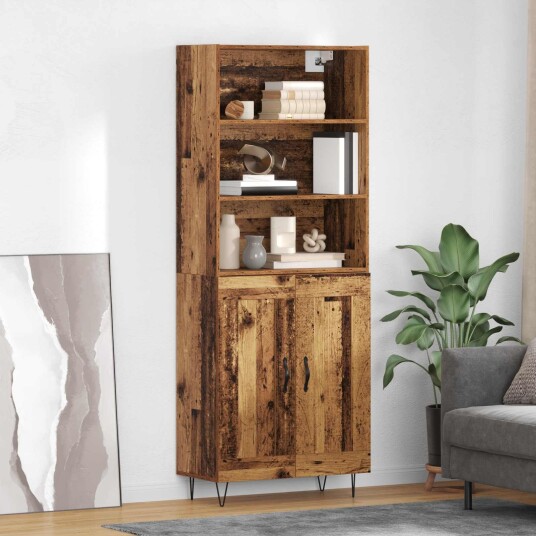  Høyskap Gammelt tre 69,5 x 34 x 180 cm Konstruert tre