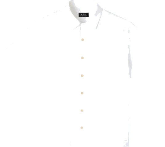 A.P.C. Jude Cotton/Linen Short Sleeve Shirt White