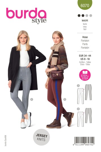 Burda 6070 - Bukse EUR: 34-44, US: 8-18