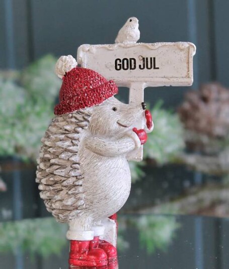 Julefigur pinnsvin med teksten God Jul Julefigur pinnsvin med teksten God Jul