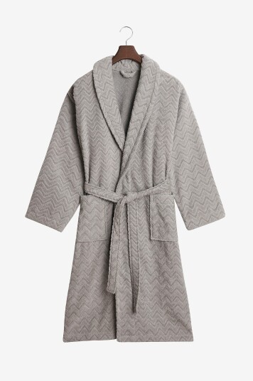Gant Home Morgenkåpe Jacquard Herringbone Grå