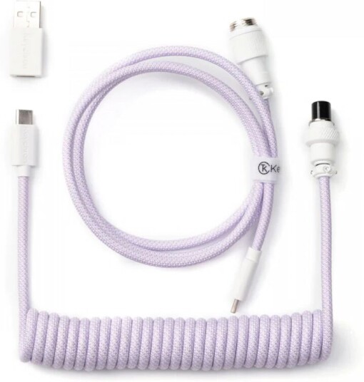 Keychron Coiled Aviator Cable Light Purple