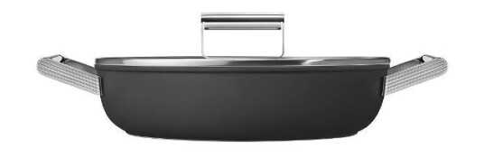 SMEG Traktørpanne m/lokk 28 cm 3,7L svart