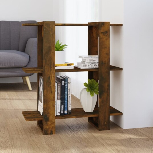 vidaXL Bokhylle/romdeler r?kt eik 80x30x87 cm vidaXL Bokhylle/romdeler r?kt eik 80x30x87 cm