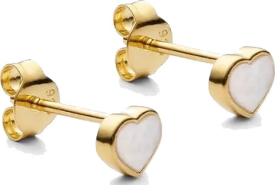 Design Letters Pearl Little Big Love Earstuds Gold Plated GOLD L1.3 cm