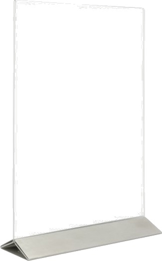 Securit® A4 Displayramme Med Base I Rustfritt Stål