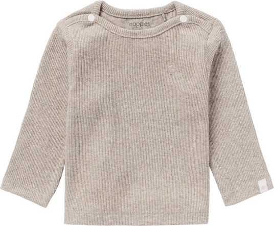 Noppies U Tee Ls Rib Natal P757 TAUPE MELANGE 50 Noppies U Tee Ls Rib Natal P757 TAUPE MELANGE 50